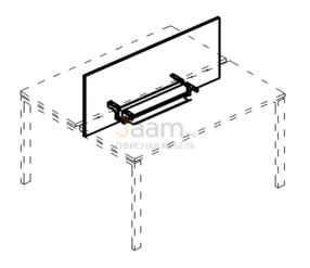 Мебель для персонала Экран настольный фронтальный для стола 180 с двумя кабель-каналами Б 849 БП