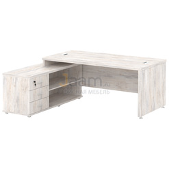 Кабинет руководителя Стол руководителя на опорной тумб левый S-122 л