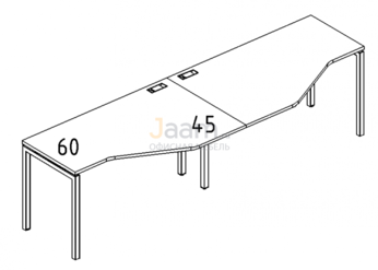 Мебель для персонала Рабочая станция со столами эргономичными "Техно" на металлокаркасе DUE Б2 053-2 БП