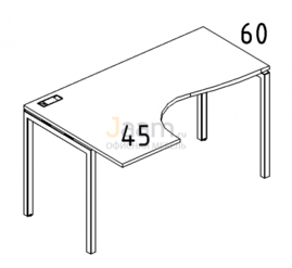 Мебель для персонала Стол эргономичный левый "Классика" на металлокаркасе DUE Б2 033 БП