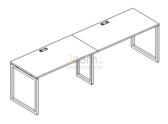 Мебель для персонала Рабочая станция на металлокаркасе QUATTRO Б4 025-2 БП