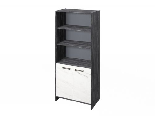Шкаф для документов Festus FB-672.G 800x460x1861 (Древесина Графит/Мрамор Леванто белый)