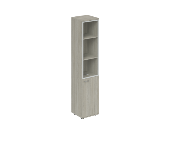 Шкаф высокий со стеклом Wing WN.712.OL.OL.AL.R 400x400x1955 (Светлый дуб)