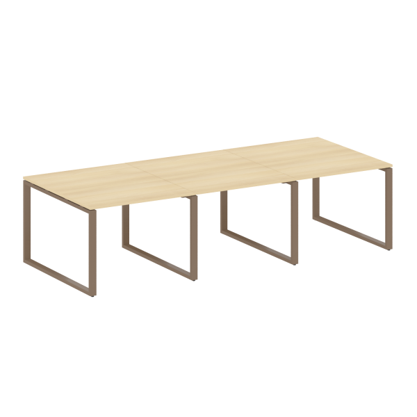 Переговорный стол 3 столешницы Metal System Style БО.ПРГ-3.1 3000x1235x750