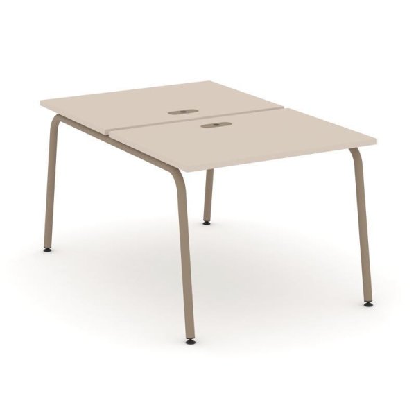 Рабочая станция 2 места ES.D.RS-2.1-LK (980х1500х750) (Капучино/Металл Латте)