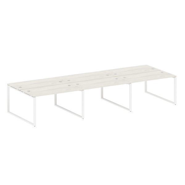 Рабочая станция Metal System Style БО.СМ-6.3 4200x1475x750 (Дуб Наварра/Белый металл)