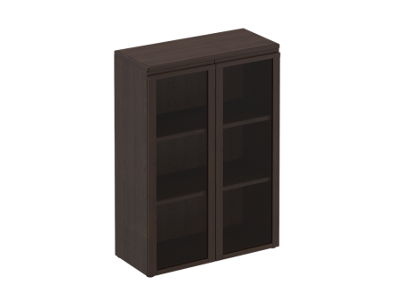 Шкаф для документов средний со стеклянными дверями Mark МК 312 904x404x1270 (Дуб валенсия)