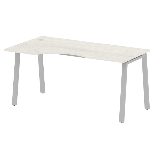 Стол криволинейный левый Metal System Style БА.СА-1 Л 1600x900x750 (Дуб Наварра/Серый металл)