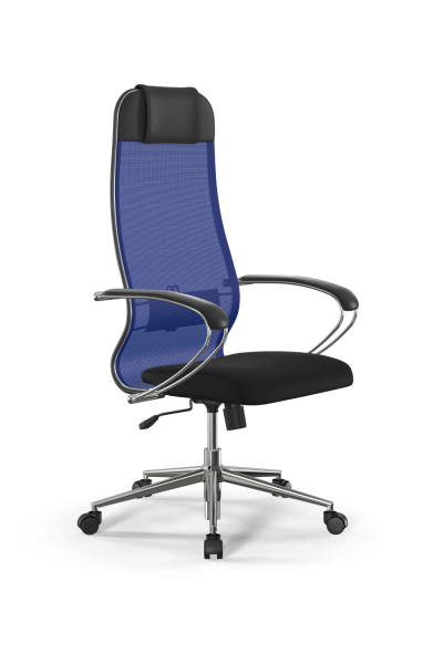 Кресло для руководителя Метта Sit 10 B1-180K - X2+UMF(X1) /Um00/Wh00/K1cL(M09.B23.G18.W01 (Синий | Черный)