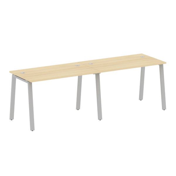 Рабочая станция на 2 рабочих места на А-образном м/к Metal System Style БА.СМ-2.2 2400x720x750