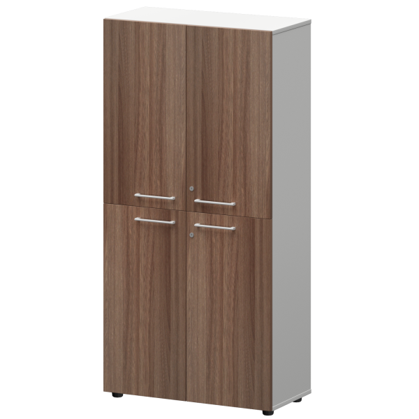 Шкаф высокий закрытый Кортез СМШ48.2.28F(Б) 792x362x1595 (Темный шимо/Белый)