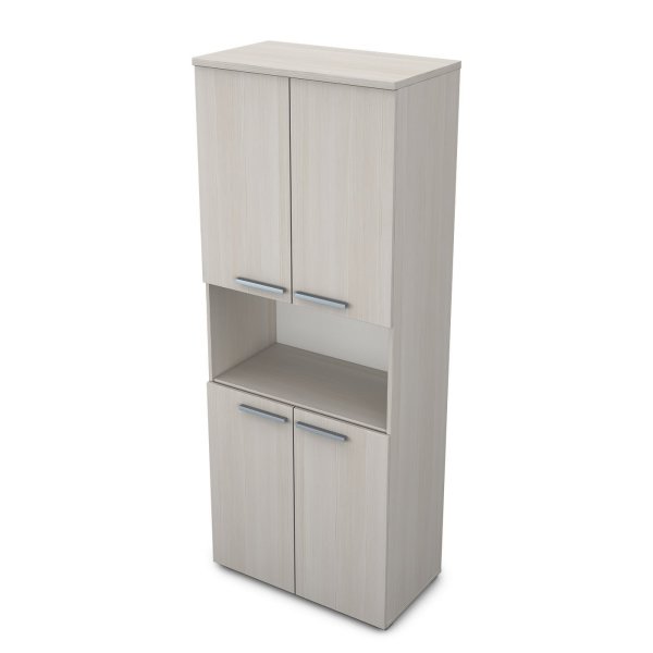 9Ш.005.6 Шкаф высокий с нишей (800x450x2045) (Ivory)