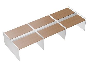 Рабочая станция на опорах ДСП (6х160) с ProSystem Profiquadro КВ 1403-3 БВ 4900x1570x835