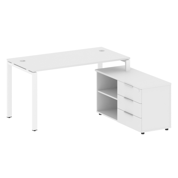 Рабочая станция с опорной тумбой правая Metal System Style БП.РС-СТС-2.3 Пр 1500x1520x750