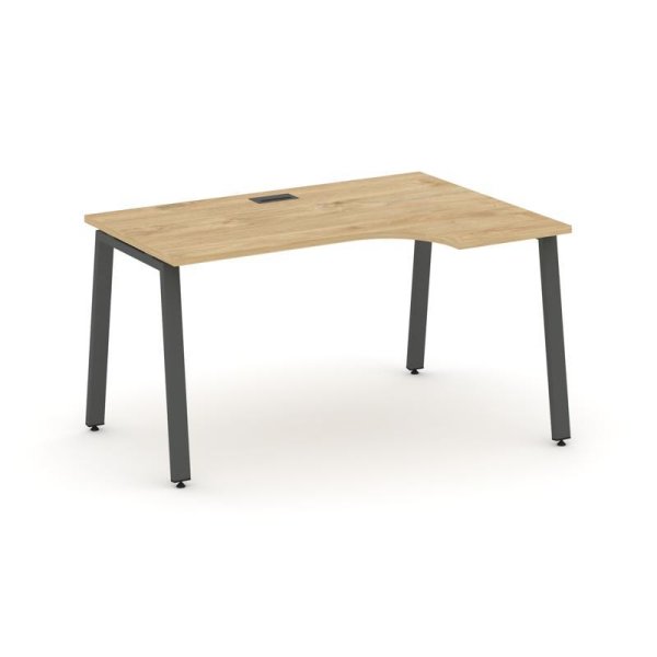 Стол рабочий эргономичный SN-6A.SPA-011(R) (1380х700/980х750) (Тиквуд Светлый/Металл Антрацит)
