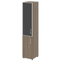 Шкаф для документов узкий со стеклом черным LT.SU-1.2 R (L) black