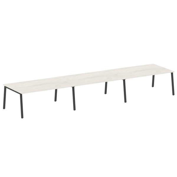 Стол для переговоров (3 столешницы) на А-образном м/к Metal System Style БА.ПРГ-3.5 5400x1235x750 (Дуб наварра/Антрацит металл)