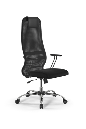Кресло для руководителя Метта Sit 8 B1-8T - X1+UMF(X1) /Uh00/Wh00/T1bp-b(M09.B21.G20.W01) (Темно-серый | Черный)