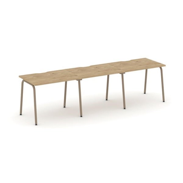 Рабочая станция 3 места ES.RS-3.1-VK (2940х730х750) (Тиквуд Светлый/Металл Латте)