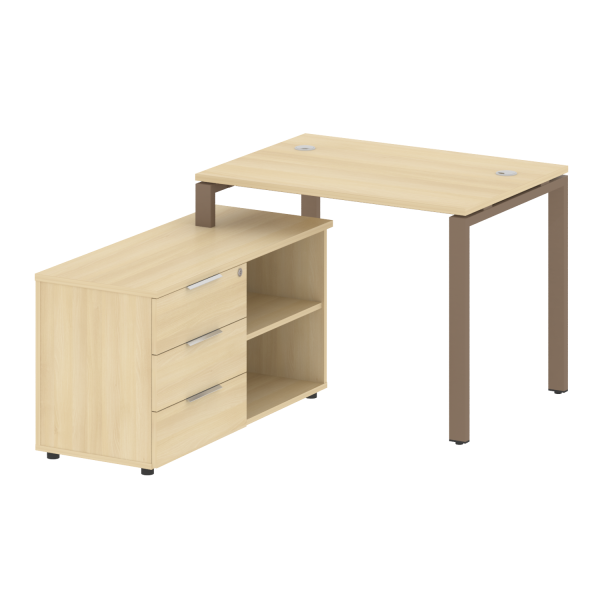 Рабочая станция с опорной тумбой левая Metal System Style БП.РС-СТС-2.1 Л 1100x1520x750