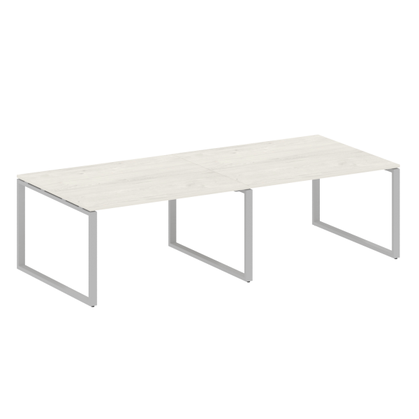 Переговорный стол 2 столешницы Metal System Style БО.ПРГ-2.3 2800x1235x750 (Дуб Наварра/Серый металл)