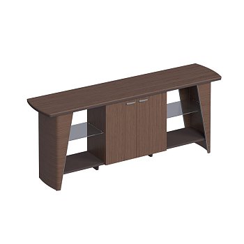 Греденция топ и двери в дереве, полки стекло ISixty LB260 2600x600x1020