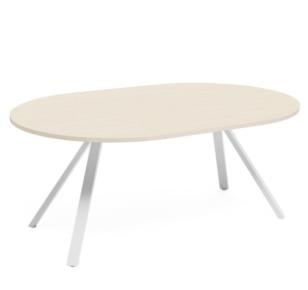 Стол переговорный опоры черные Fermo AS180B/W 1800x1200x750 (Светлый дубЧерный)