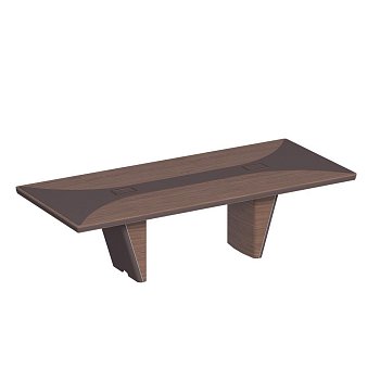 Стол для переговоров прямоугольный, дерево/кожа, металлическая вставка ISixty 280TAS 2800x1200x740
