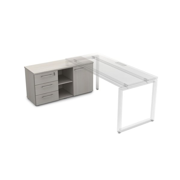 Тумба с тремя ящиками и дверкой Gloss line 9НТ.006 1200x450x620 (Ivory)