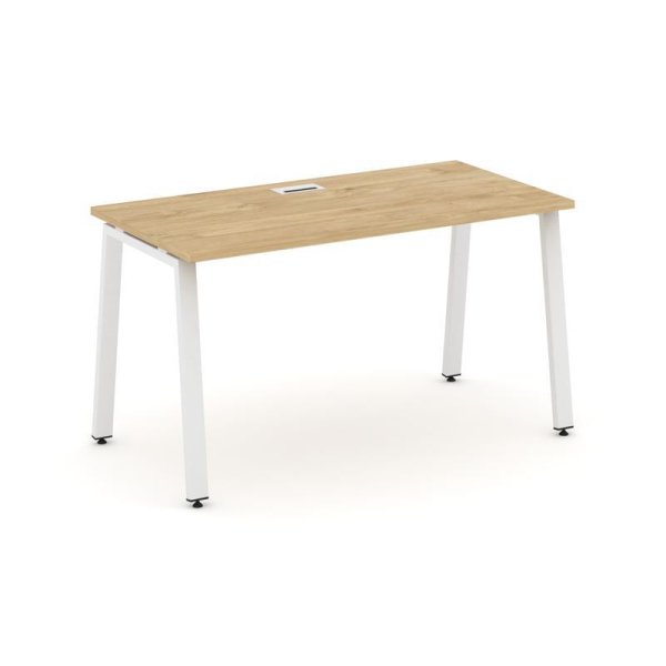 Стол письменный SN-6A.SP-021 (980х800х750) (Тиквуд Светлый/Металл Белый)