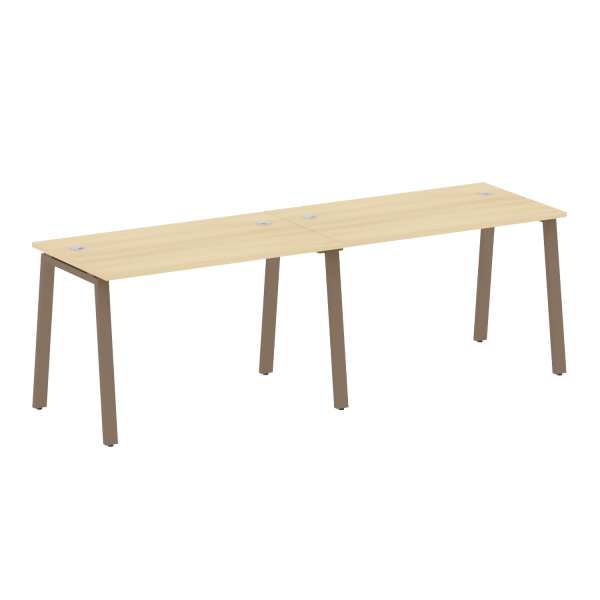 Рабочая станция на 2 рабочих места на А-образном м/к Metal System Style БА.СМ-2.2 2400x720x750