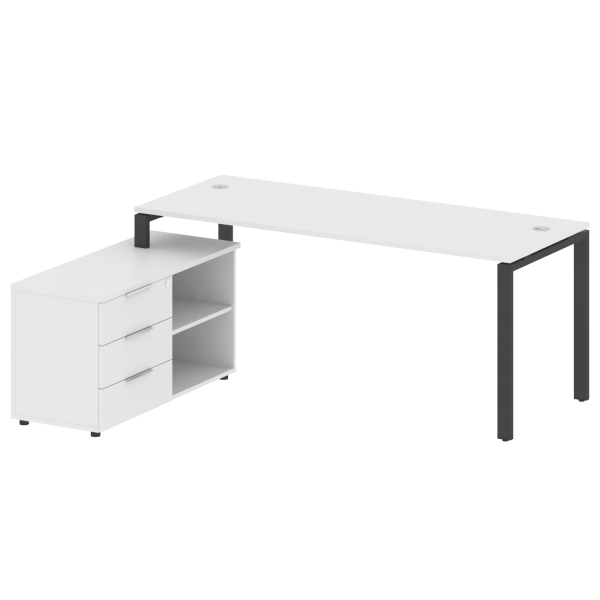 Рабочая станция с опорной тумбой левая Metal System Style БП.РС-СТС-2.5 Л 1900x1520x750