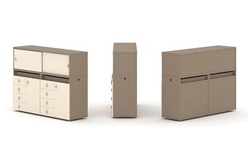 Тумба двойная + низкая надставка ES.NB.2N-4 (1500х410х1135)
