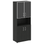 Шкаф для документов с нишей со стеклом черным LT.ST-1.4 R black