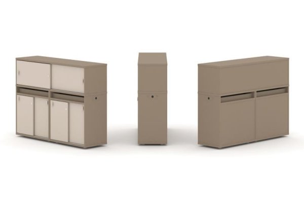Тумба двойная + низкая надставка ES.NB.2N-6 (1500х410х1135)