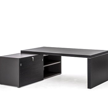 Стол письменный на панель-опоре и опорной тумбе левый Titano PTI9920010C35WH 2000x2100x740
