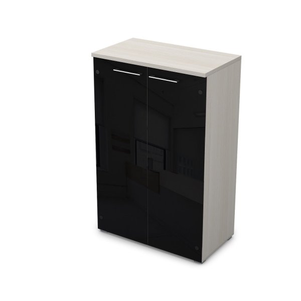 Шкаф средний со стеклом Gloss line 9НШ.017.7 800x450x1245 (Ivory)