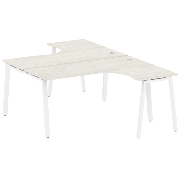 Рабочая станция криволинейная Metal System Style БА.РАС-СА-2.4 1600x2435x750 (Дуб Наварра/Белый металл)