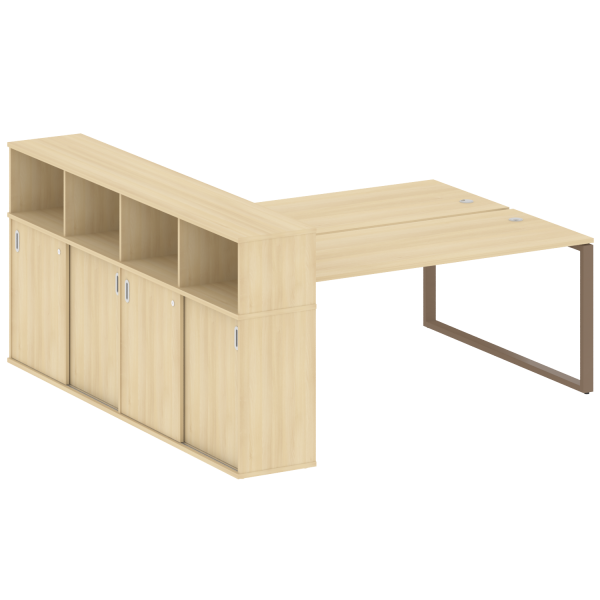 Рабочая станция с шкафом-купе на О-образном м/к Metal System Style БО.РС-СШК-4.5 Т 2210x2332x1098