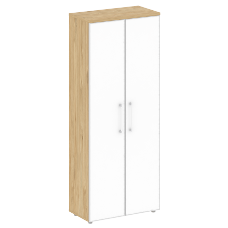 Шкаф высокий широкий Shift SK.ST-1.10R white (800x420x1977) (Тиквуд Светлый-Стекло White)