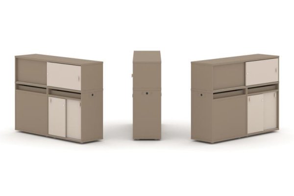 Тумба двойная + низкая надставка ES.NB.2N-21 (1500х410х1135)