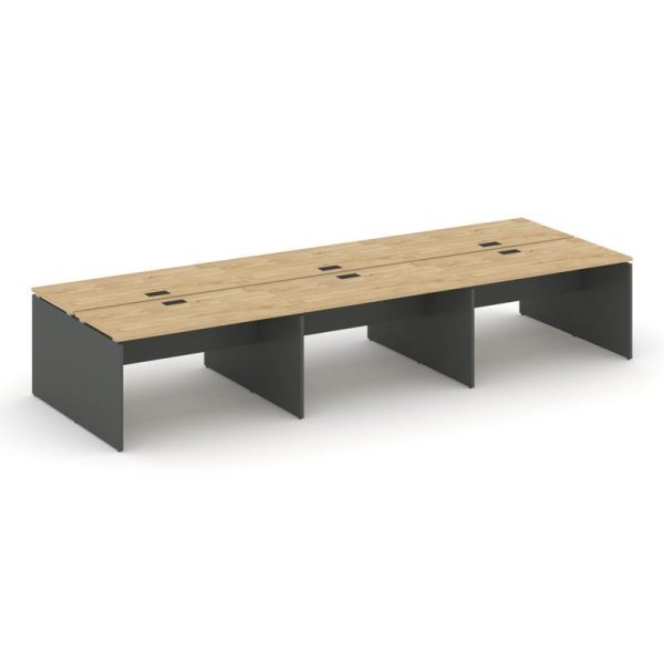 Рабочая станция 2-х сторонняя SN-D.DRS-082 (3540х1632х750) (Тиквуд Светлый/Антрацит)