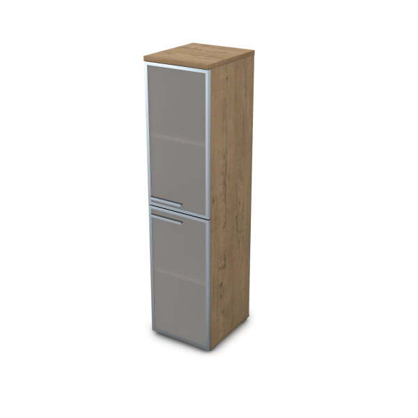 9ПЛ.004.9 Пенал со стеклом (400x450x1645) , левый (Teakwood)