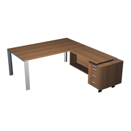 Стол руководителя с приставкой правой X7 X7C03 2100x2100x720 (Орех каналеттоСерый)
