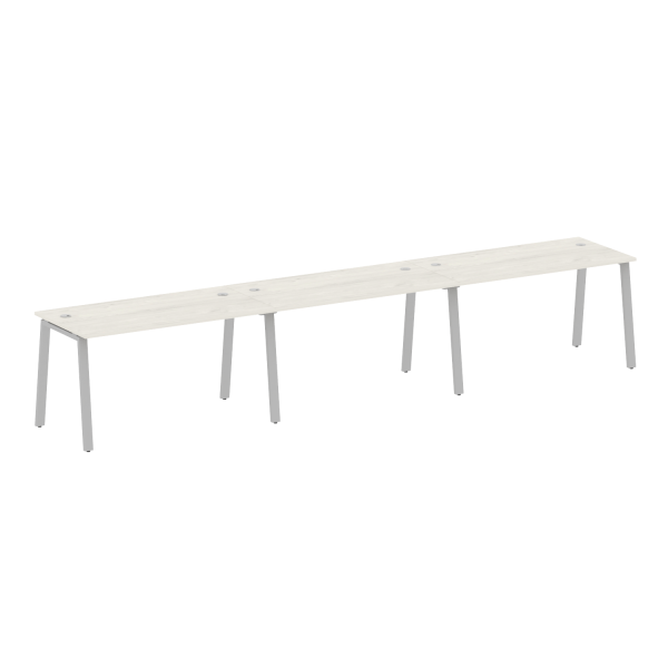 Рабочая станция на 3 рабочих места на А-образном м/к Metal System Style БА.СМ-3.3 4200x720x750 (Дуб наварра/Серый металл)
