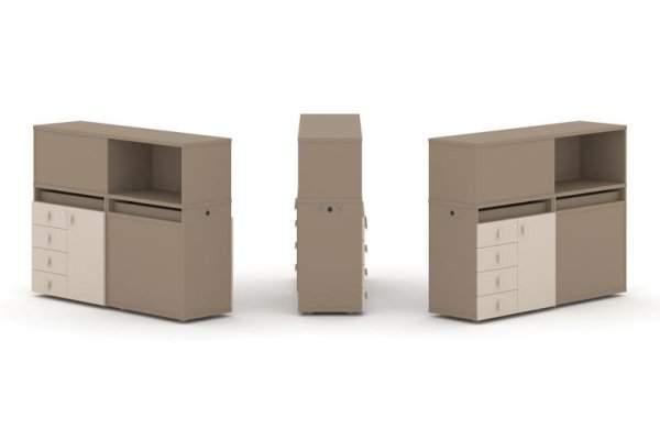 Тумба двойная + низкая надставка ES.NB.2N-15 (1500х410х1135)
