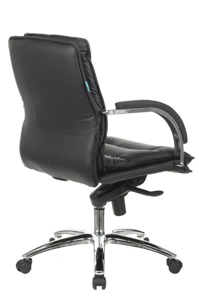 Кресло руководителя T-9927SL-LOW черный кожа низк.спин. крестов. металл хром