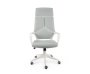 Кресло офисное / IQ / (white+grey) белый пластик / серая ткань